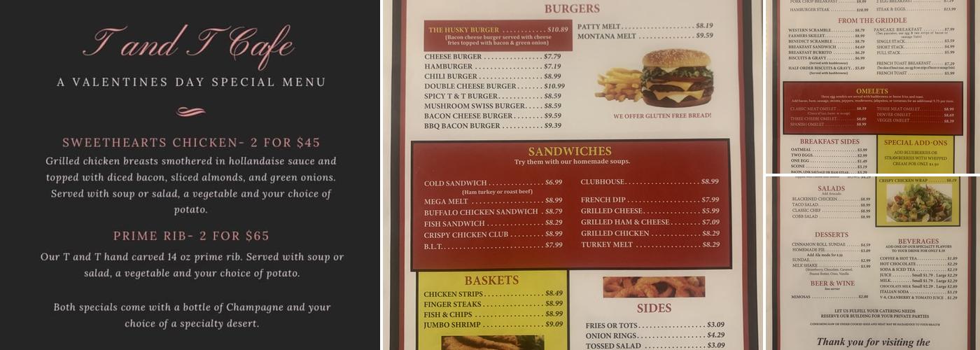 T & T Cafe Menu