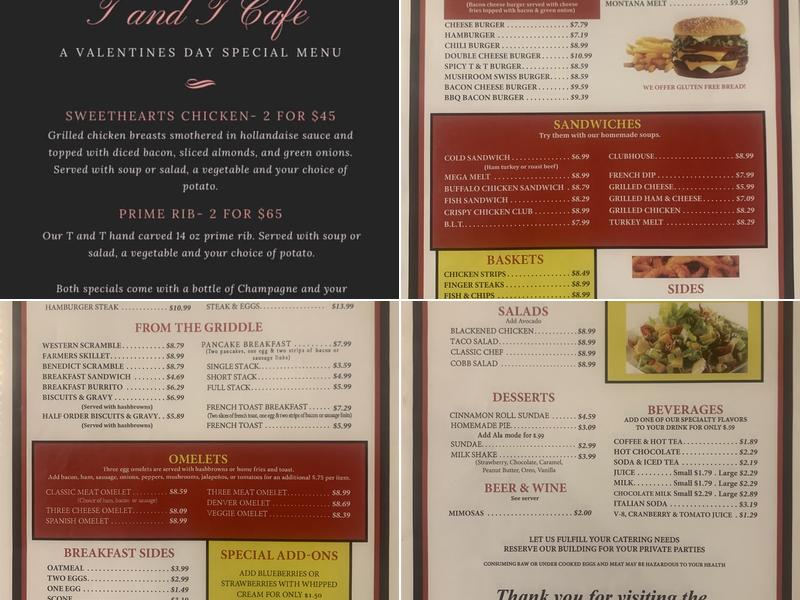 T & T Cafe Menu
