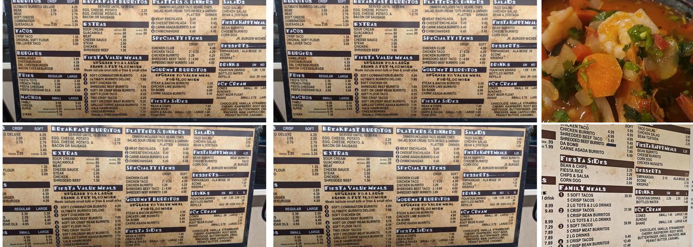 Fiesta Ole Menu