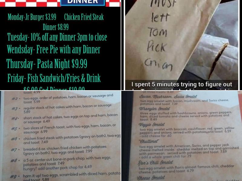 Choate's Family Diner Menu