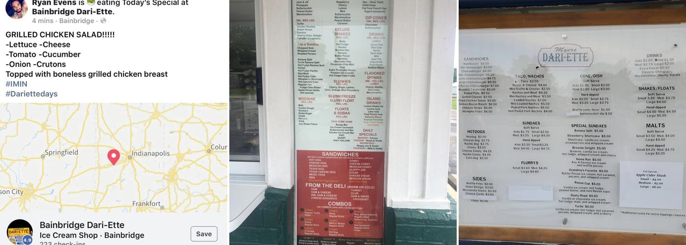 Bainbridge Dari-Ette Menu