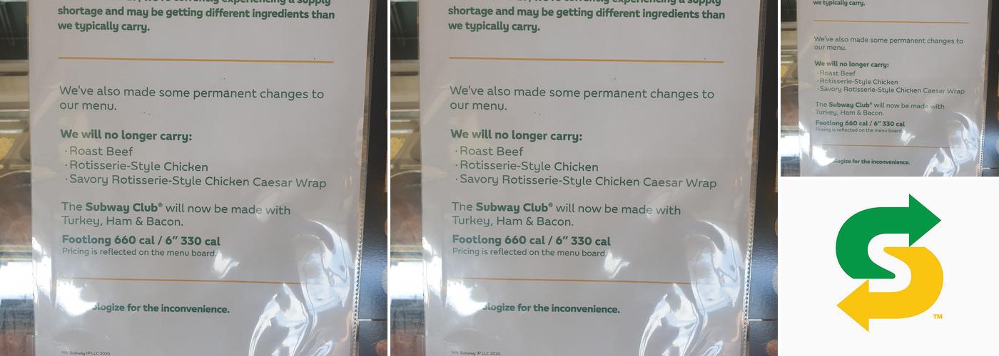 Subway Menu