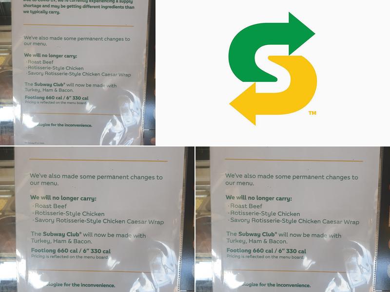 Subway Menu