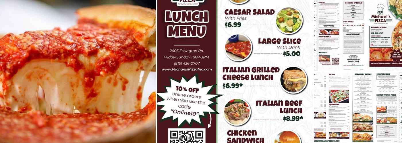 Michael's Pizza Menu