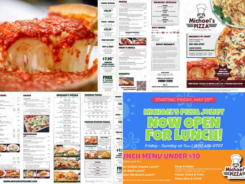 Michael's Pizza Menu