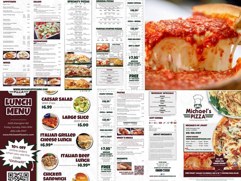 Michael's Pizza Menu