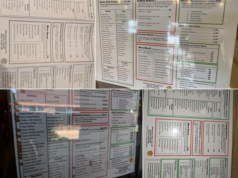 Prime Wok Express Menu