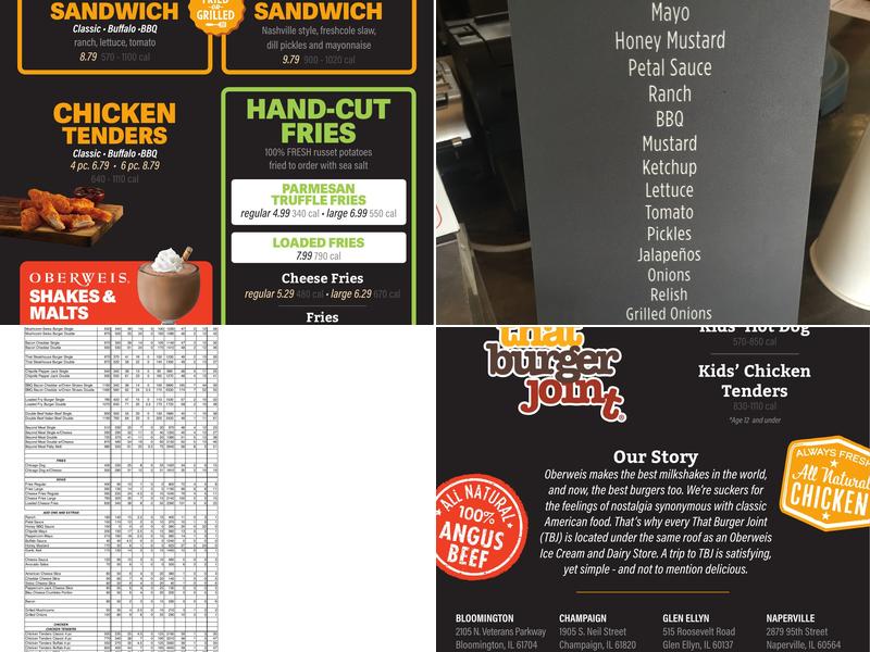 That Burger Joint Menu