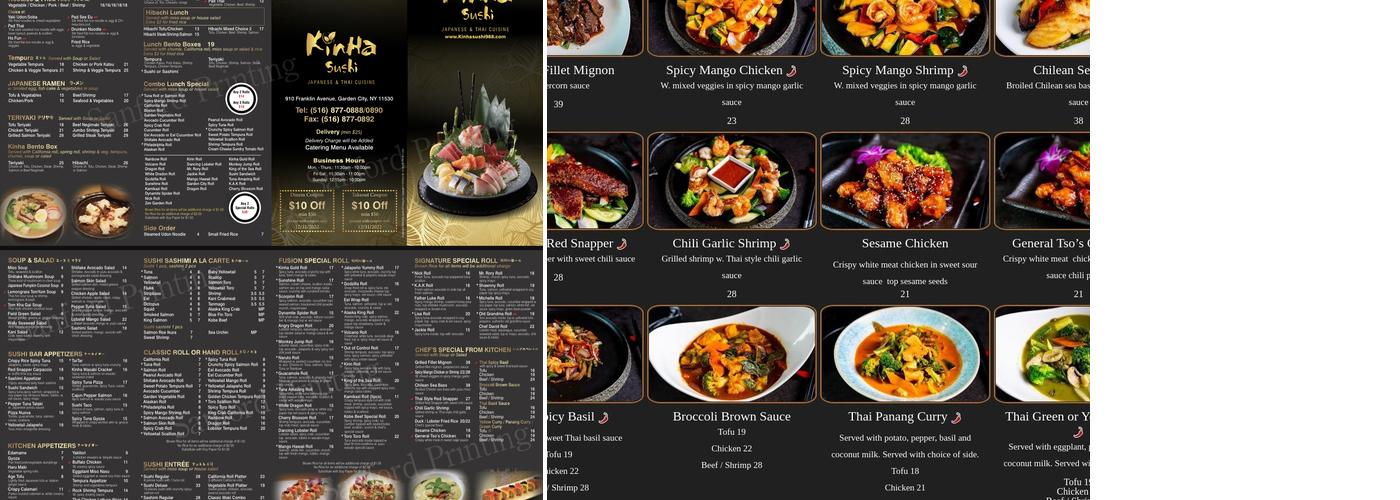 Kinha Sushi Menu