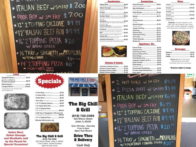 Big Chill Menu
