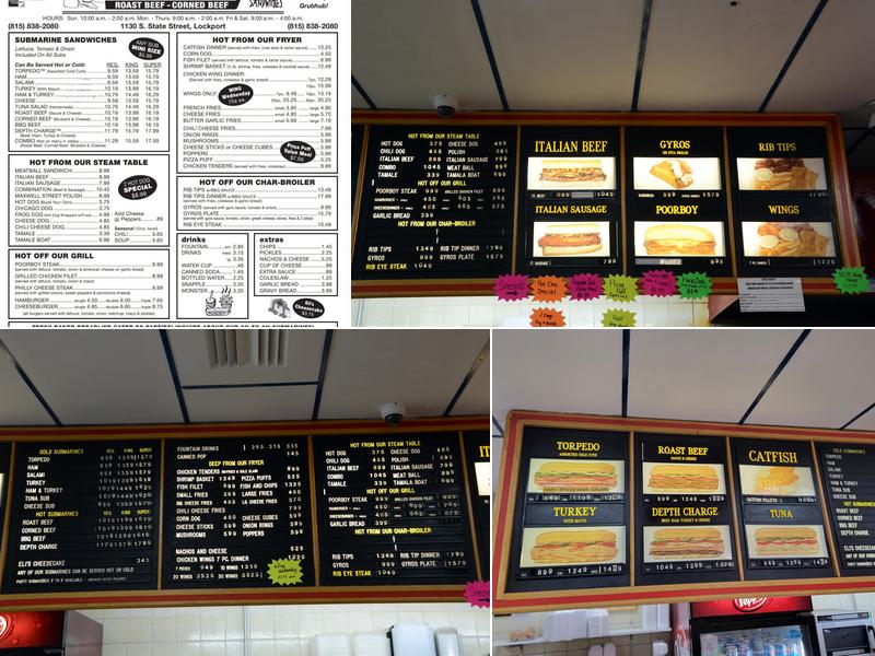 Submarine City Menu