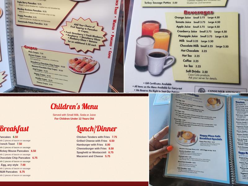 Happy Place Cafe Menu