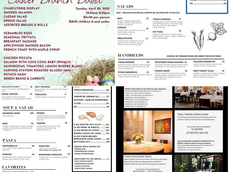 Topaz Café Menu