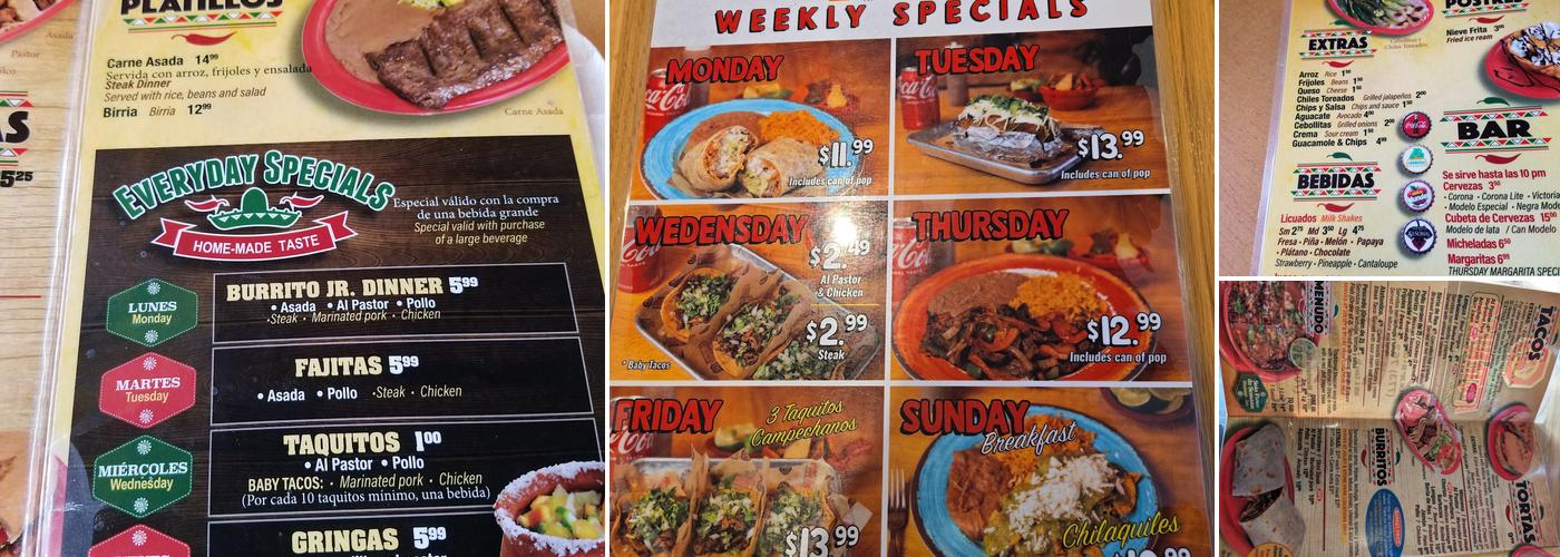 Taquerias Atotonilco - Joliet Menu