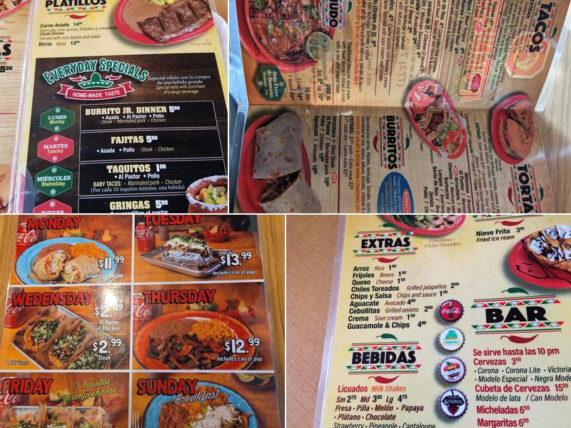 Taquerias Atotonilco - Joliet Menu