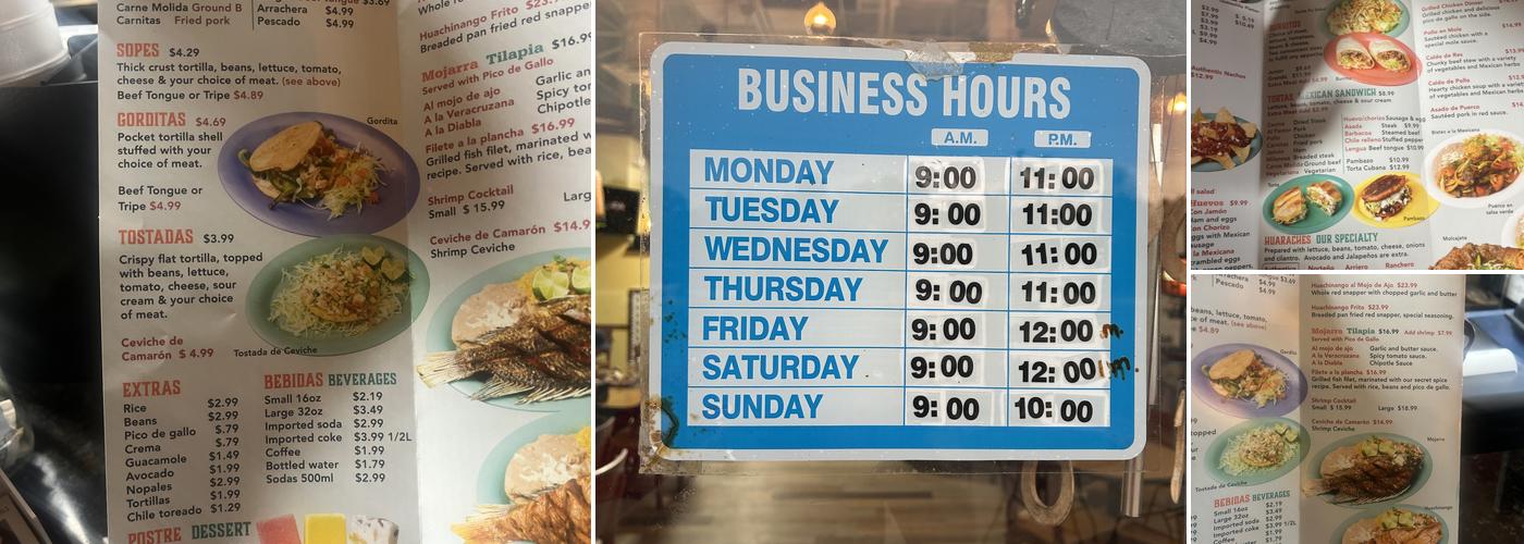 El Authentico Burrito Menu