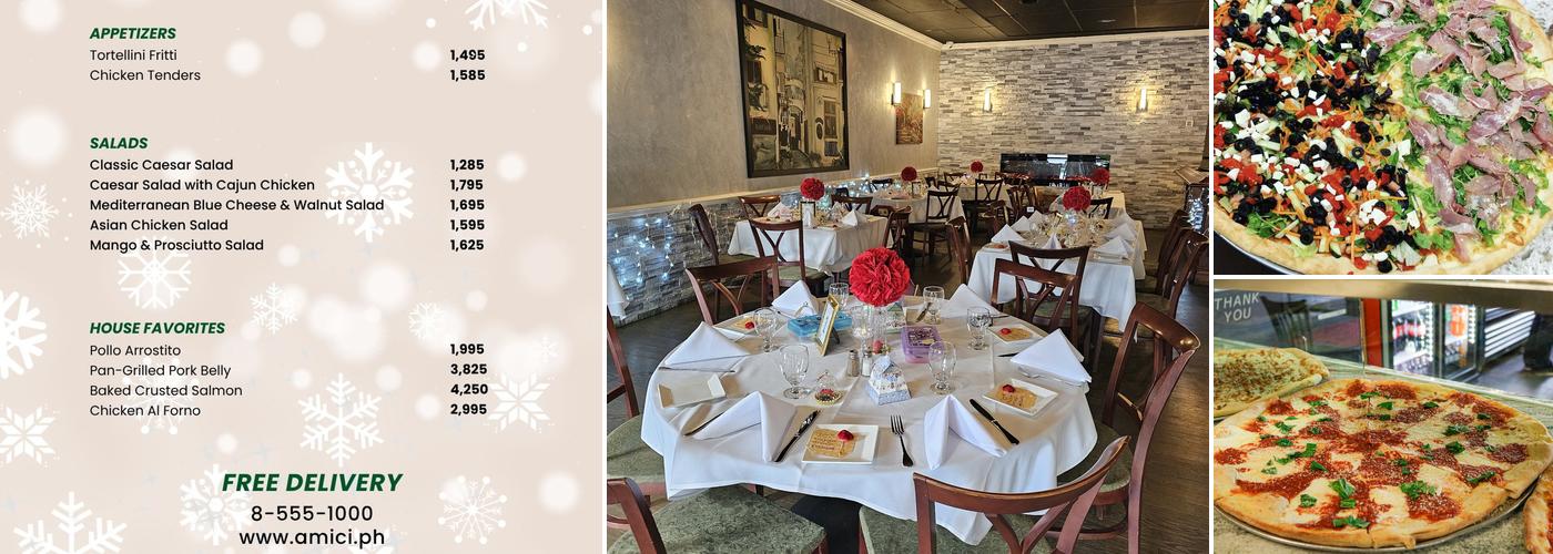 Amici’s Pizza & Restaurant Menu