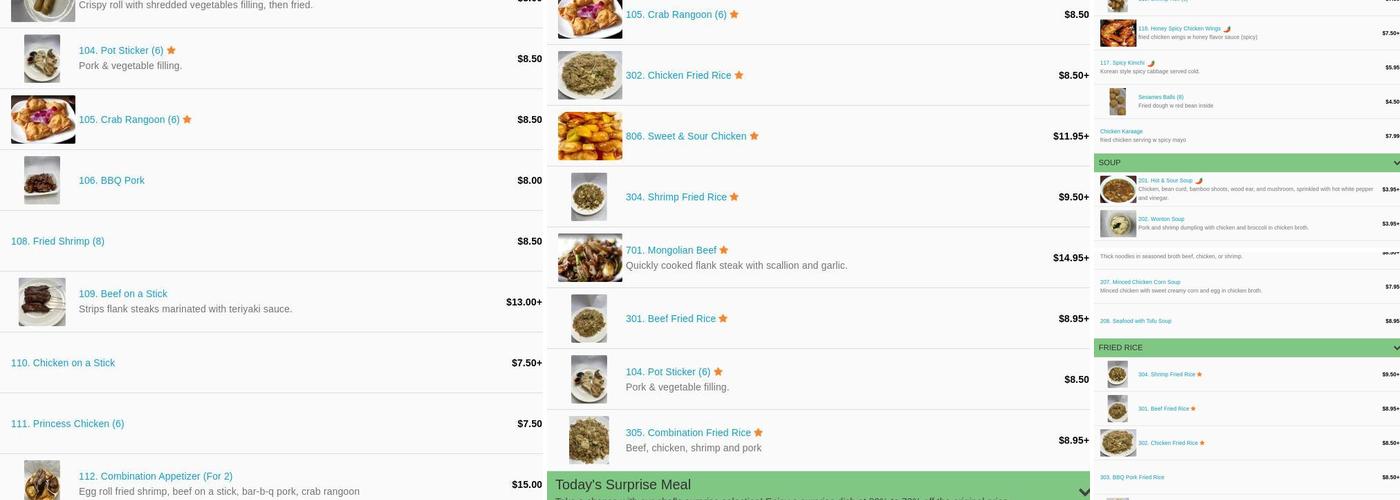 Mo's Chinese Kitchen Menu
