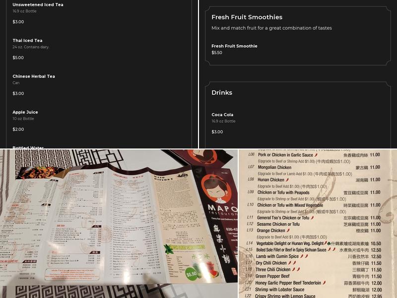 Mapo Restaurant Menu