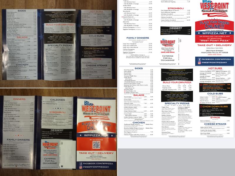 West Point Pizza Menu