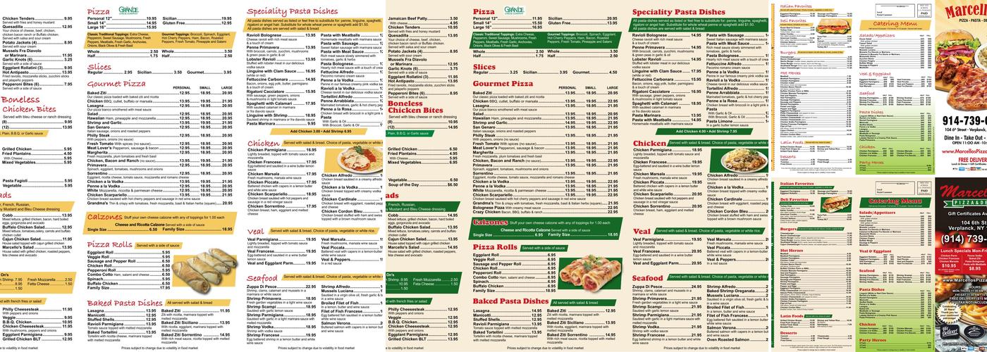 Marcello's Menu
