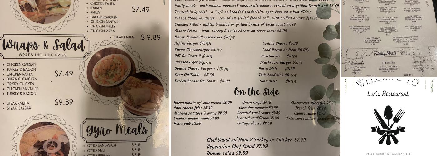 Loris Restaurant Menu