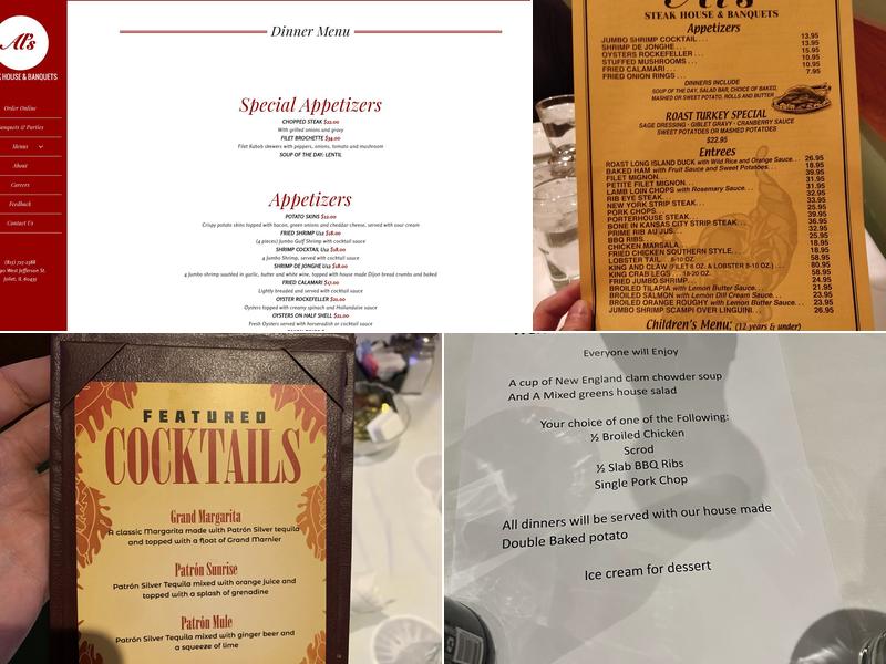 Al's Steak House Restaurant Menu