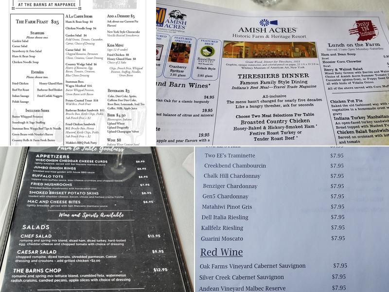 Amish Acres Restaurant Menu