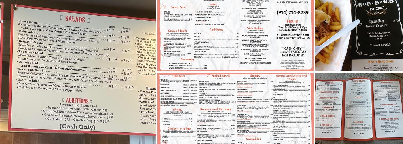 Bob-B-Q's Menu