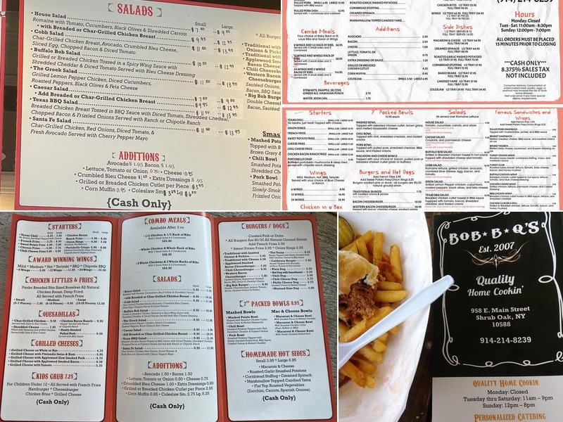 Bob-B-Q's Menu