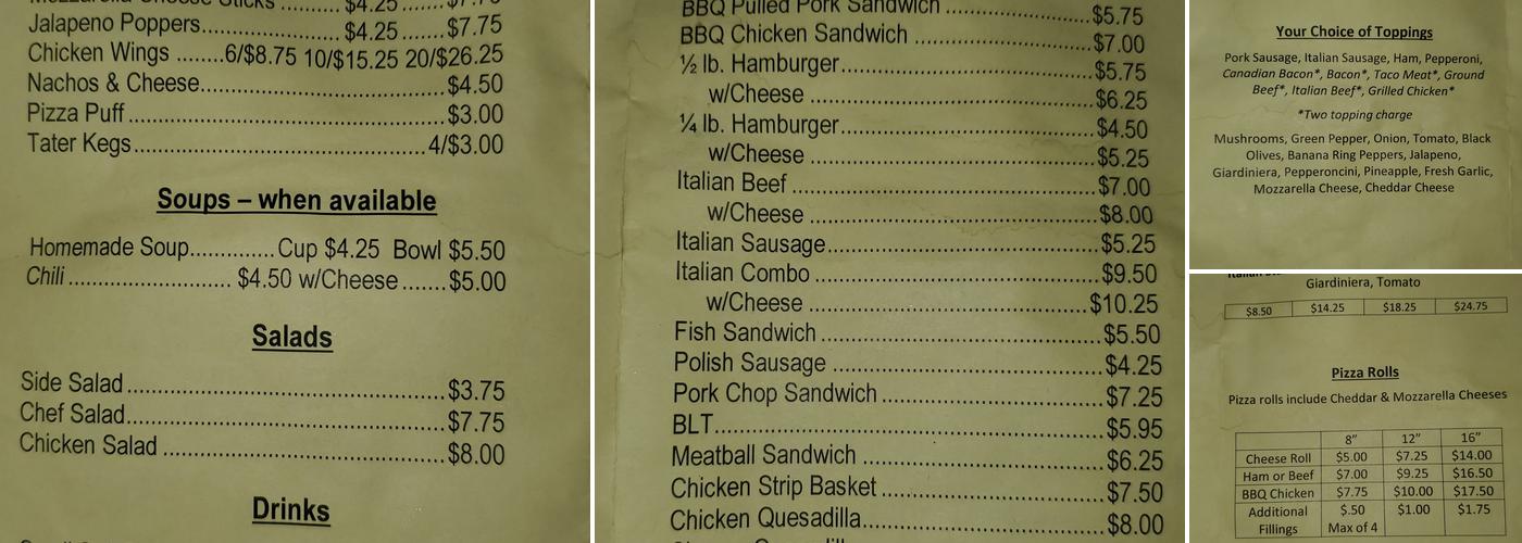 Roc City Bar & Grill Menu