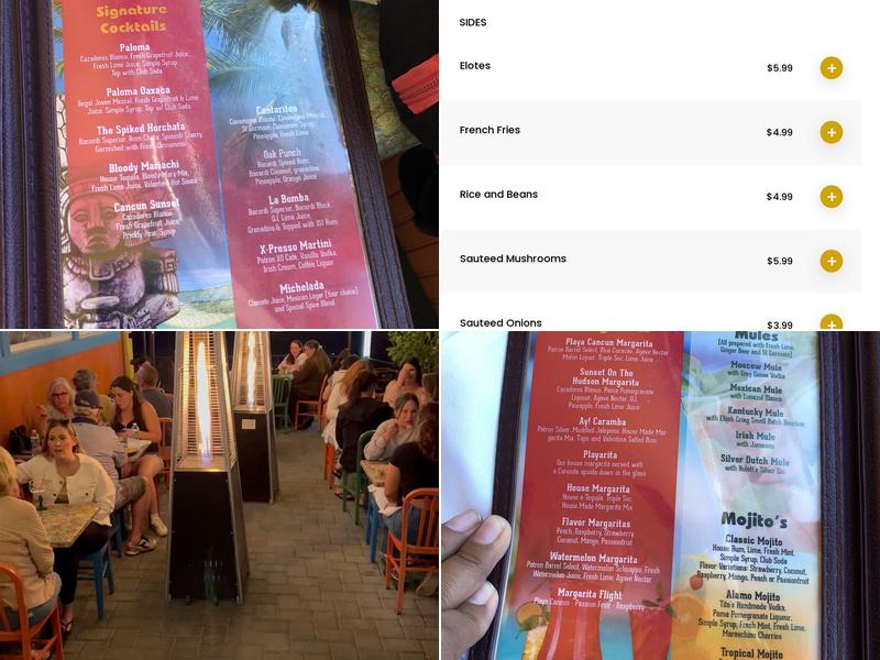 Playa Cancun Menu