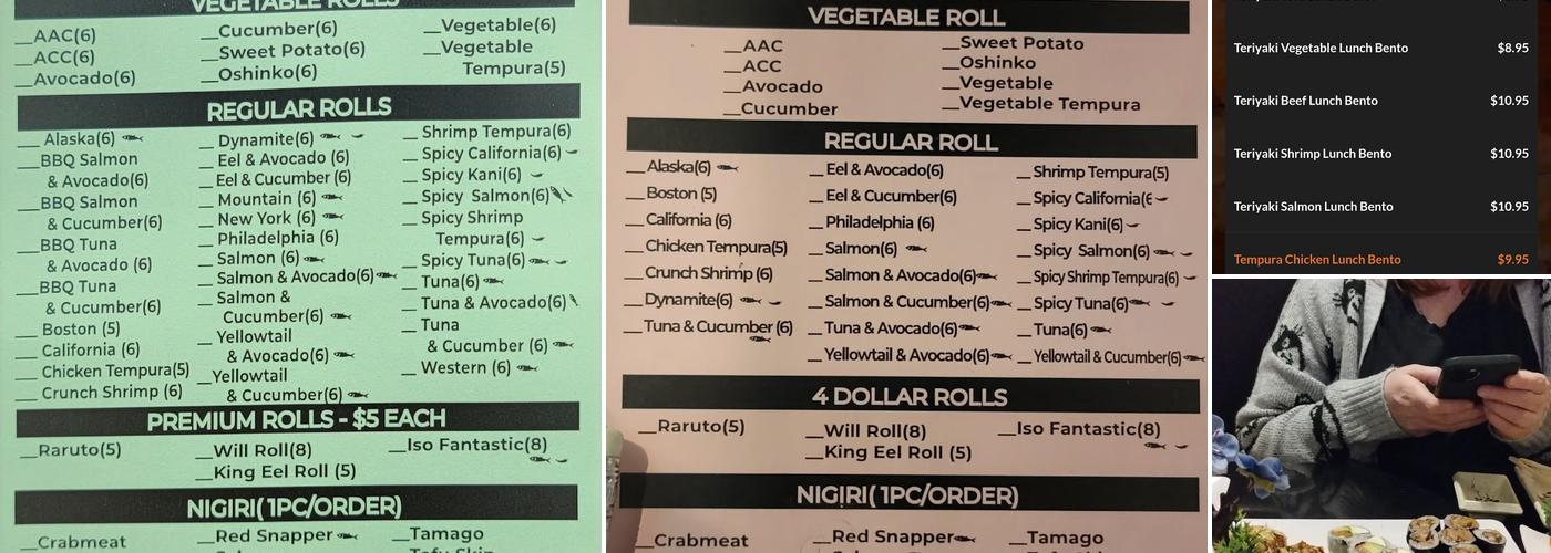 Sushi Ya Menu