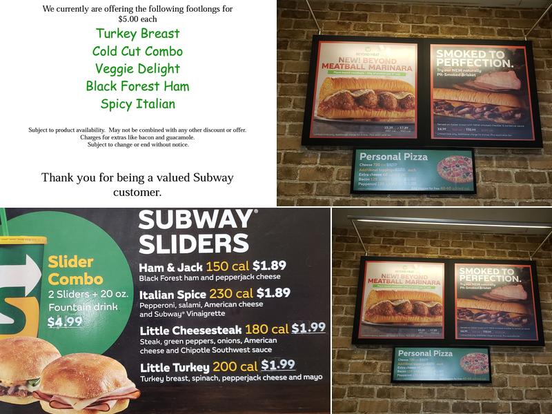 Subway Menu
