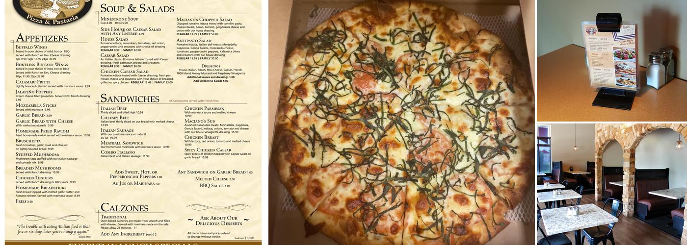 Maciano's Pizza & Pastaria Menu