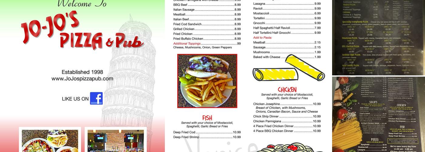 Jo-Jo's Pizza & Pub Menu
