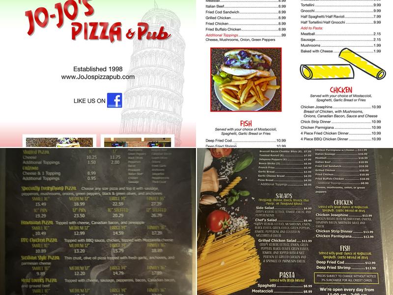 Jo-Jo's Pizza & Pub Menu