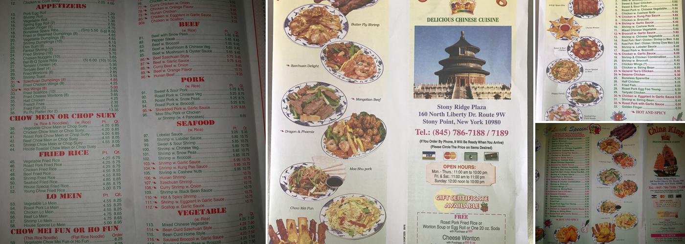 China King Menu