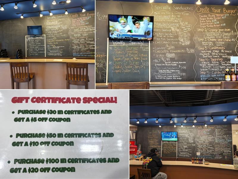 Buddy's Burgers Menu