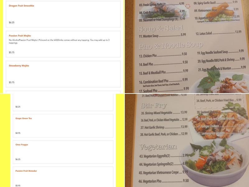 Hai Quynh Restaurant Menu