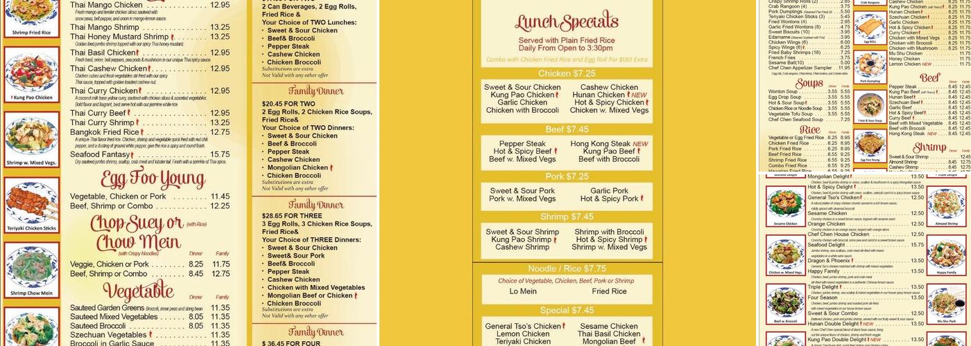 Chef Chen Menu