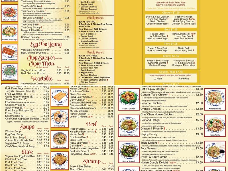 Chef Chen Menu