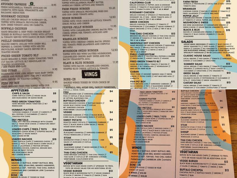Off Broadway Taproom Menu