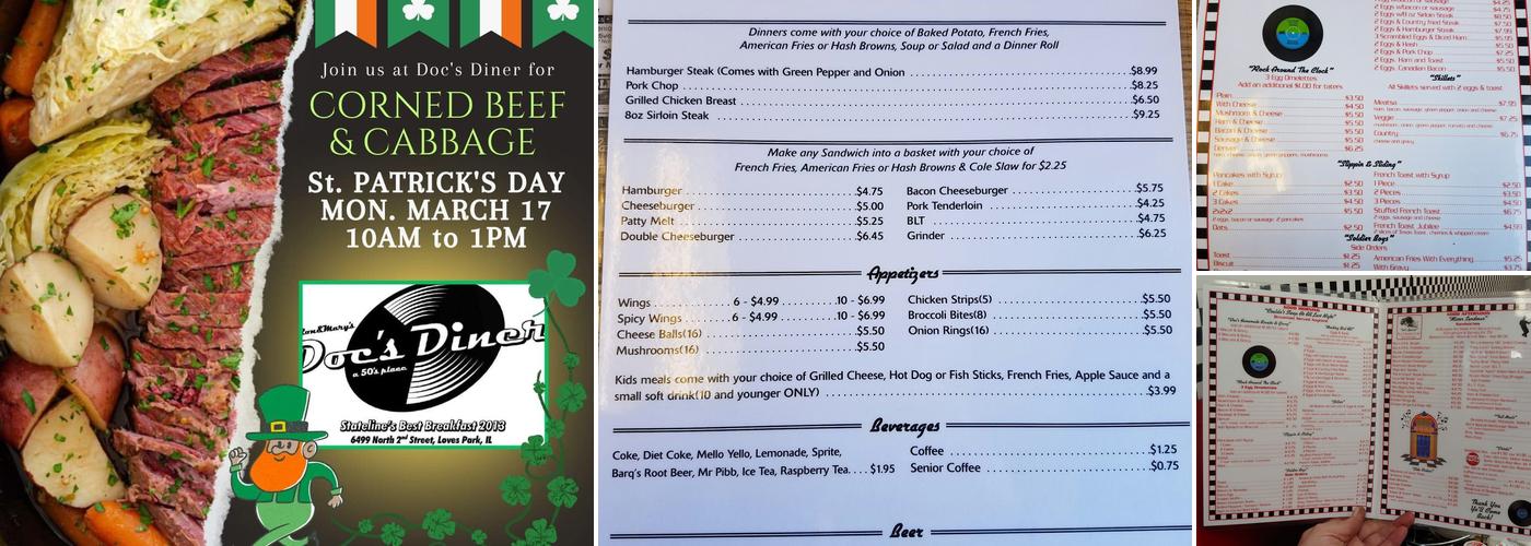 Doc's Diner Menu