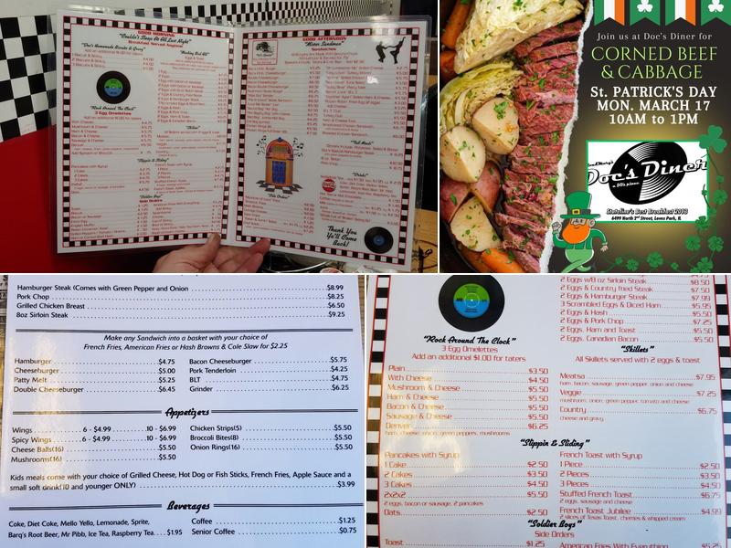 Doc's Diner Menu