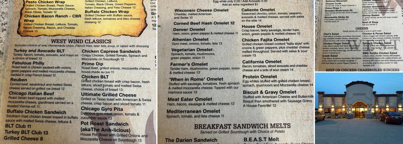 West Wind Diner Menu