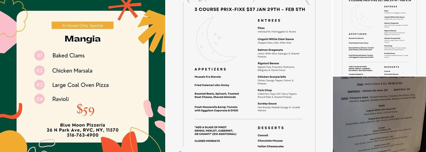 Blue Moon Menu