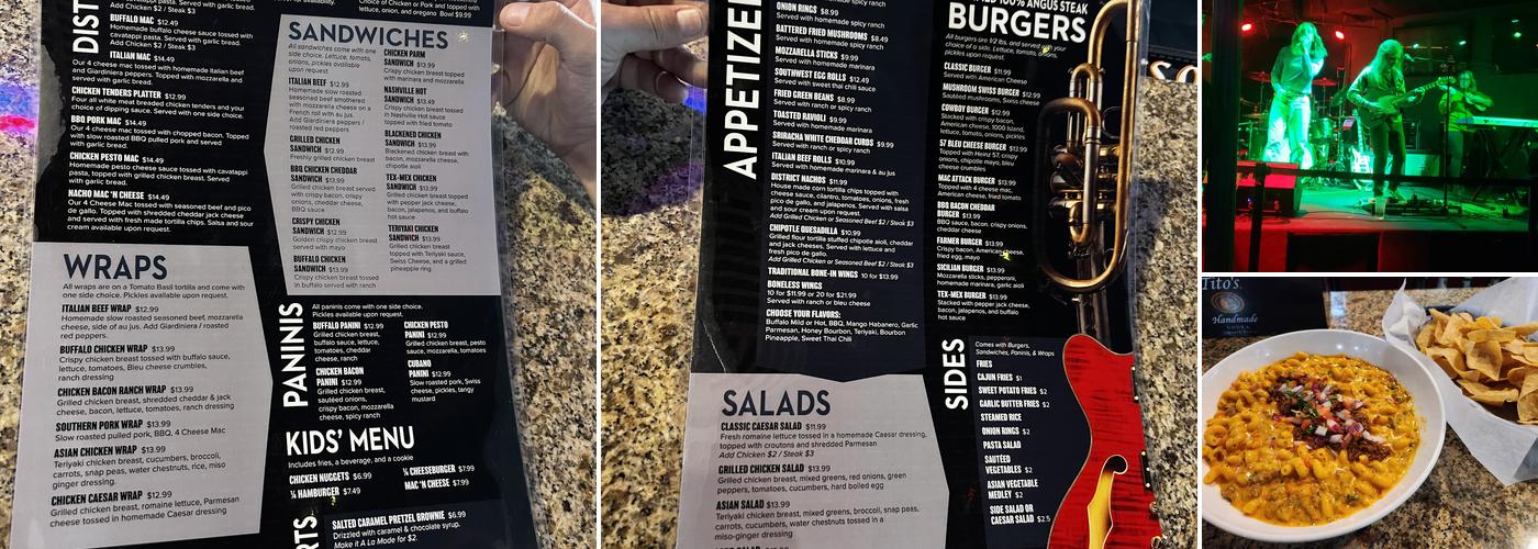 District Bar and Grill Menu