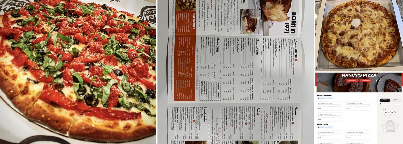 Nancy's Pizza Menu
