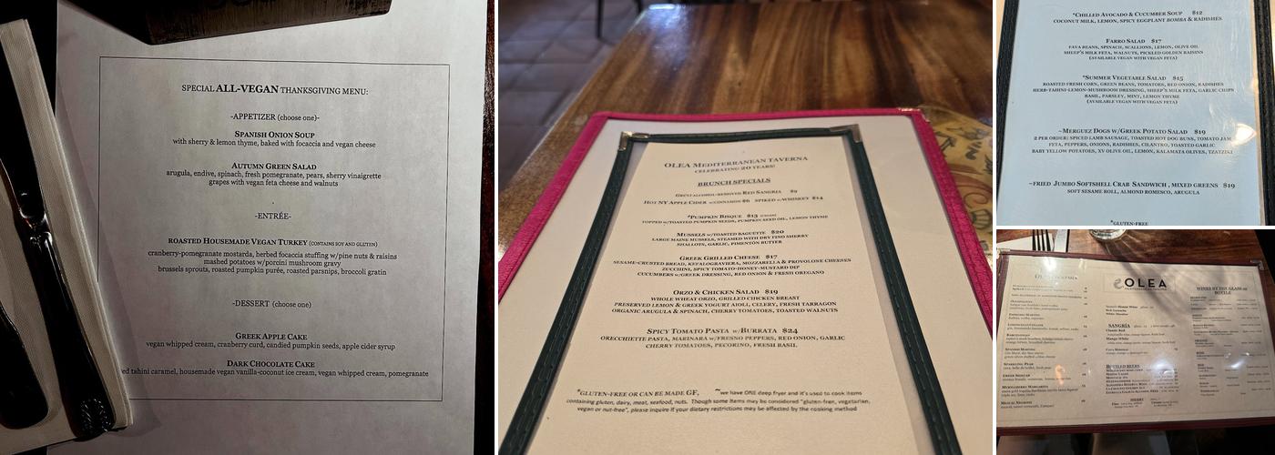Olea Menu